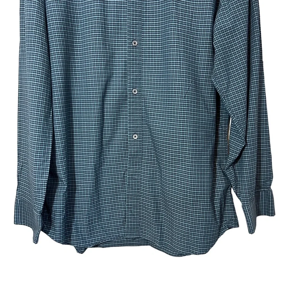 Banana Republic Blue Plaid Button Front Shirt Size XL  Great Used Condition